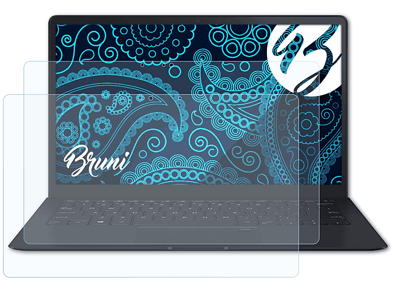 BRUNI 2x Basics-Clear Schutzfolie(für Asus ZenBook S (UX391UA))