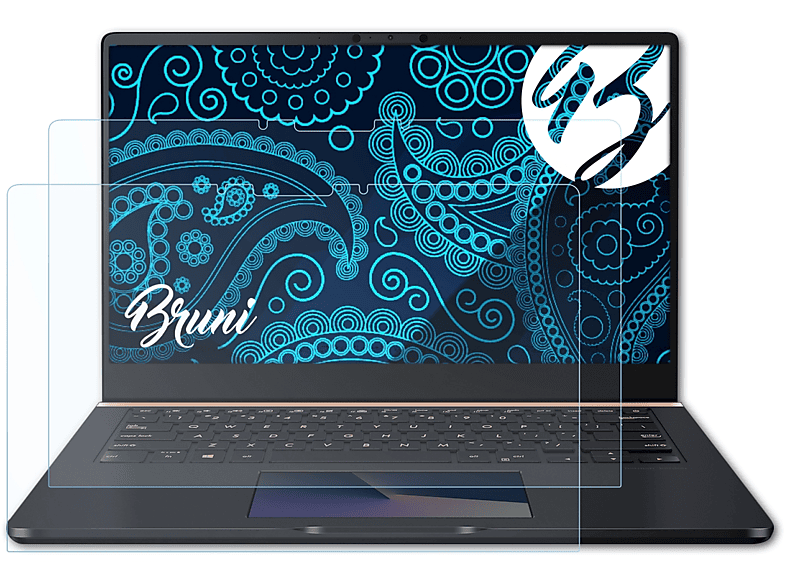 BRUNI 2x Basics-Clear Schutzfolie(für Asus ZenBook Pro 14 (UX480FD))