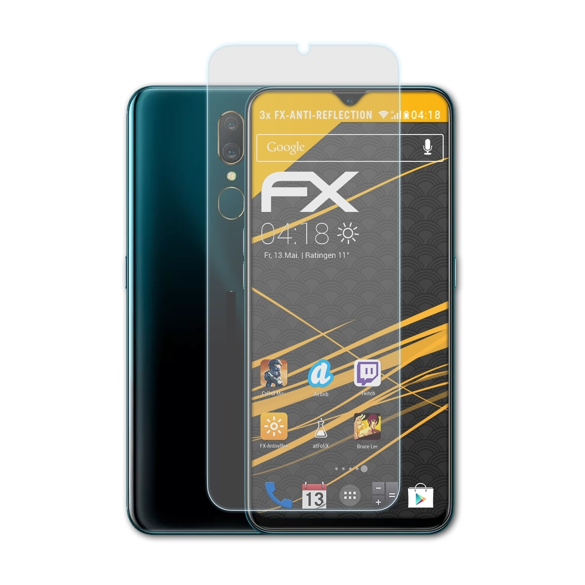 FX-Antireflex A9) Oppo 3x Displayschutz(für ATFOLIX
