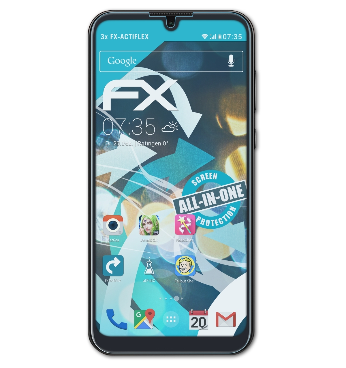 ATFOLIX 3x FX-ActiFleX Displayschutz(für Huawei Honor 8S)