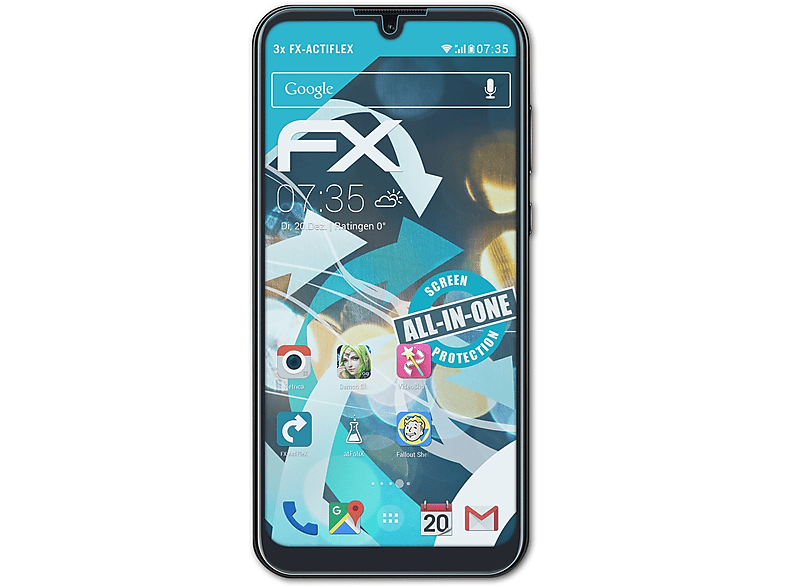 Huawei ATFOLIX 3x Honor Displayschutz(für FX-ActiFleX 8S)