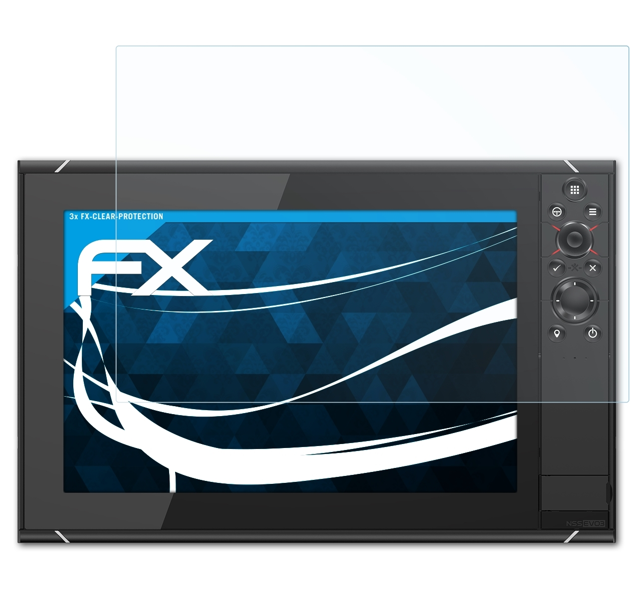 ATFOLIX 3x FX-Clear Displayschutz(für Simrad NSS12 evo3)