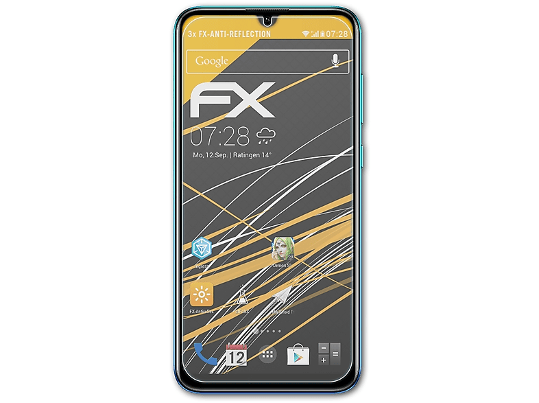 ATFOLIX 3x Enjoy FX-Antireflex Huawei Displayschutz(für 9)