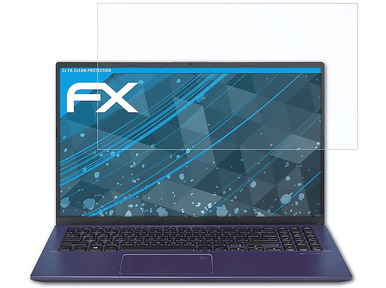 Displayschutz(für ATFOLIX FX-Clear (X512FA)) 2x Asus VivoBook 15