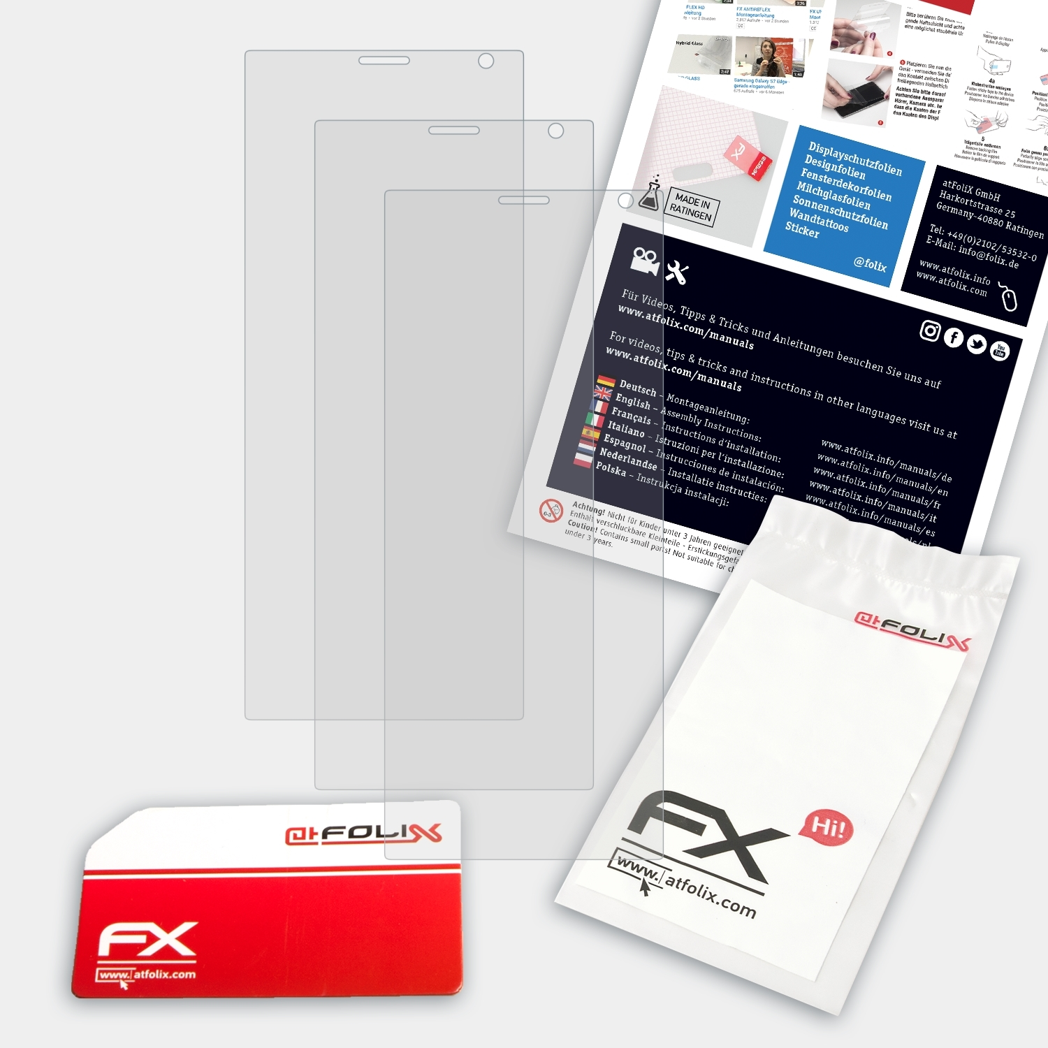 Plus) FX-Antireflex Xperia Displayschutz(für 3x Sony 10 ATFOLIX