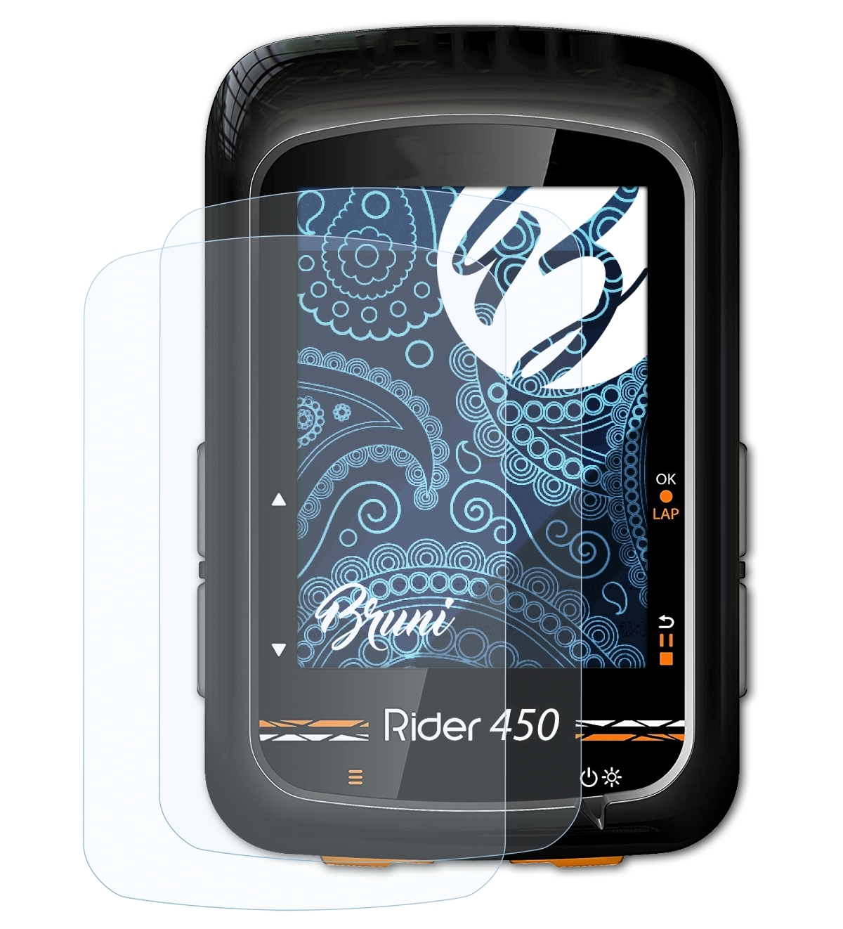 BRUNI 2x Schutzfolie(für 450) Rider Basics-Clear Bryton