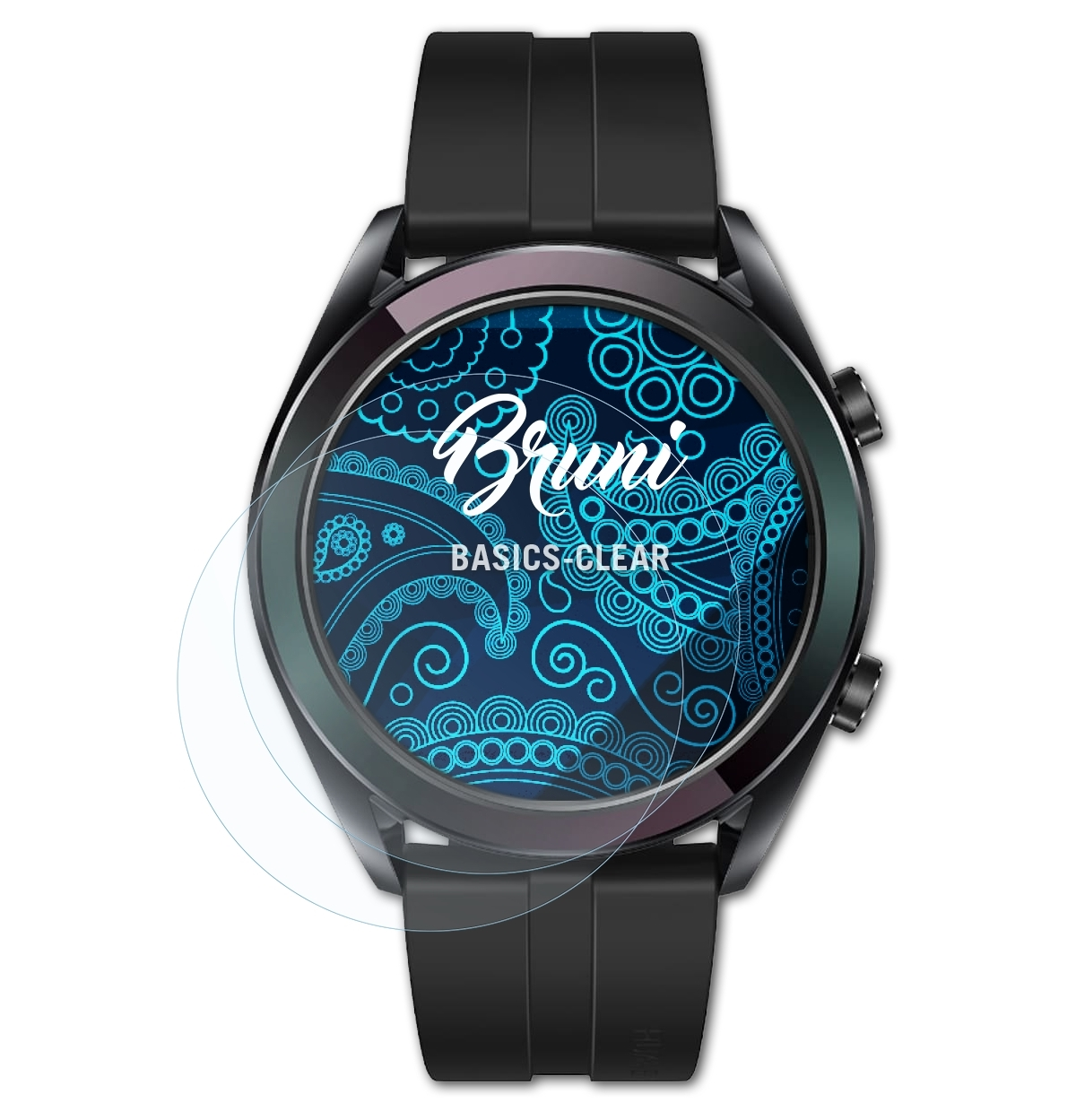 BRUNI 2x Basics-Clear Schutzfolie(für Elegant) Watch GT Huawei