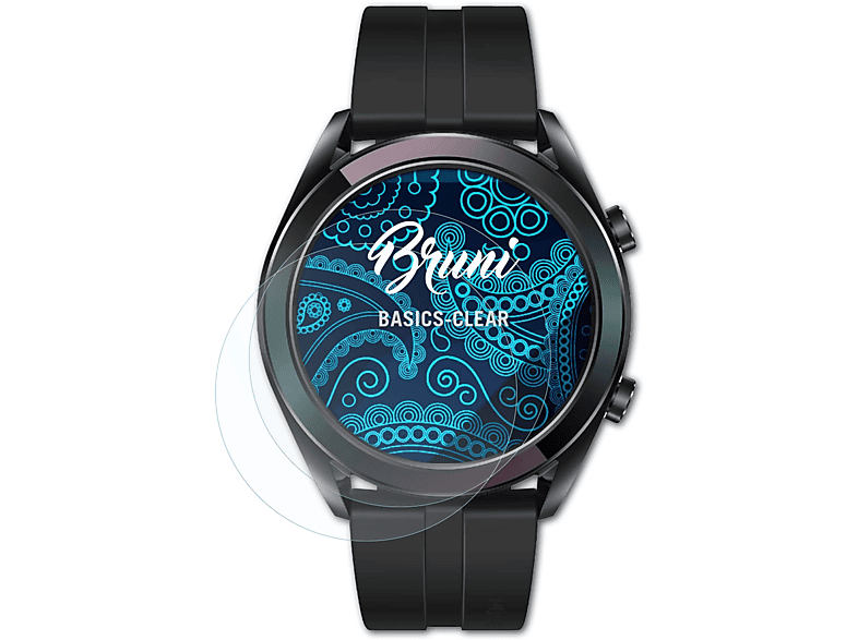 BRUNI 2x Basics-Clear Schutzfolie(für Huawei Watch GT Elegant)