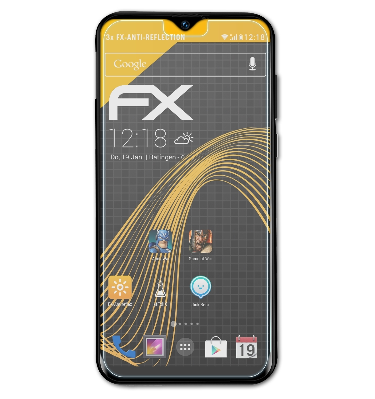 ATFOLIX Y8) 3x FX-Antireflex Doogee Displayschutz(für