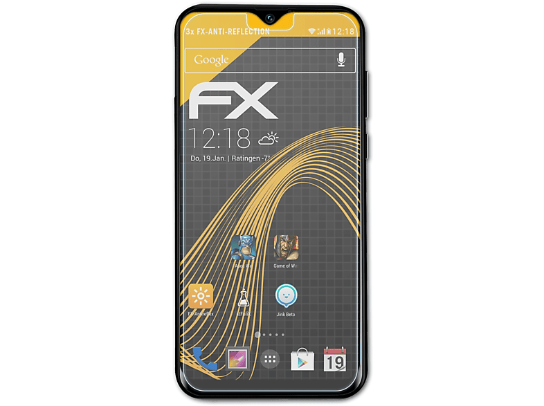 ATFOLIX 3x FX-Antireflex Displayschutz(für Doogee Y8)