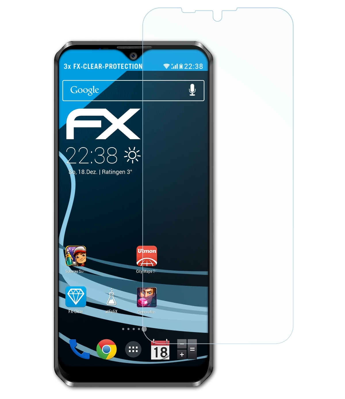 Oukitel K12) ATFOLIX FX-Clear Displayschutz(für 3x