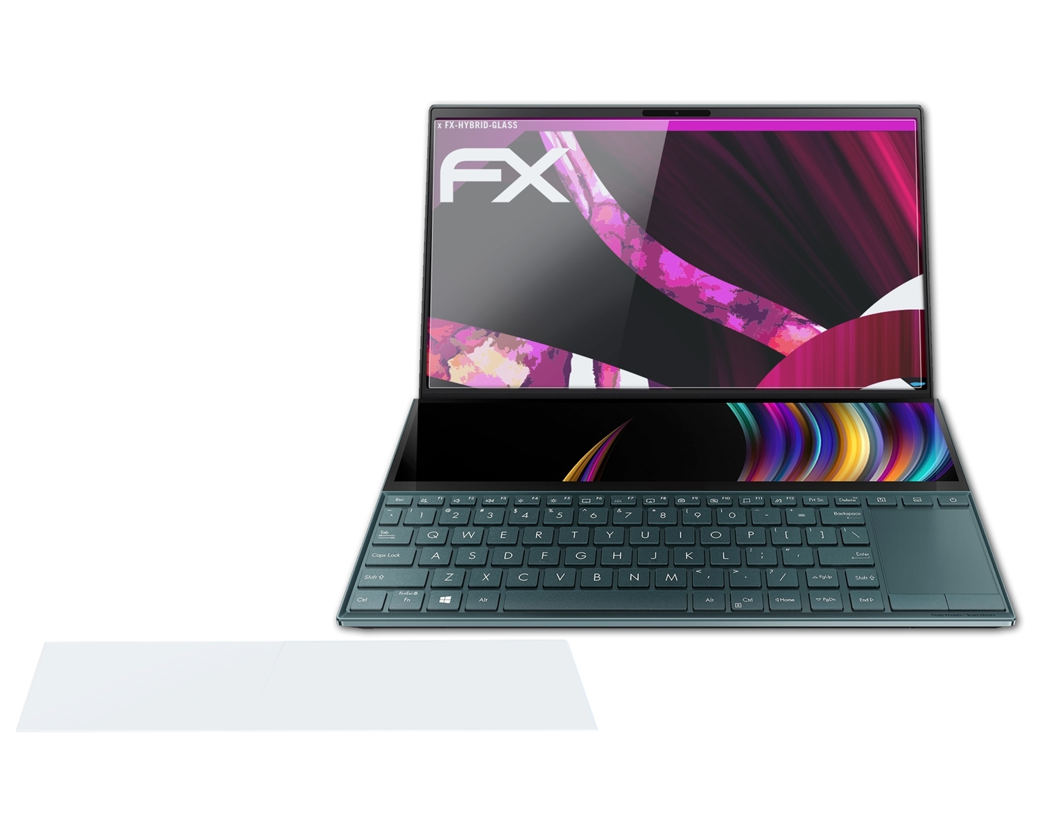 FX-Hybrid-Glass Duo ZenBook ATFOLIX Asus Schutzglas(für (14 inch))