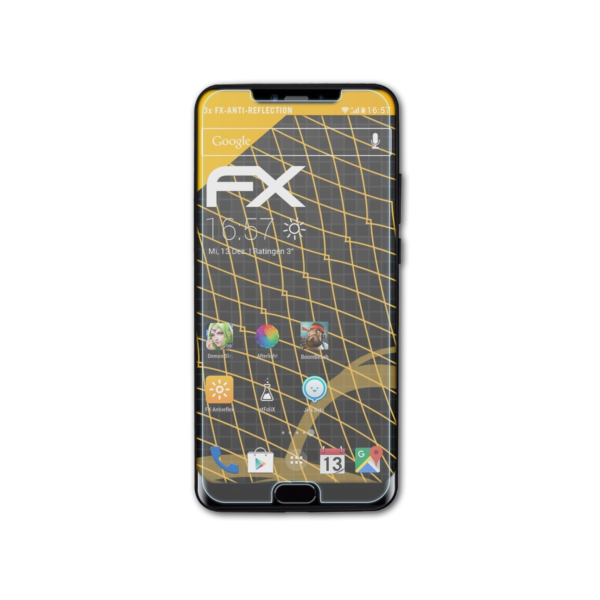 ATFOLIX 3x Plus) Doogee FX-Antireflex Y7 Displayschutz(für