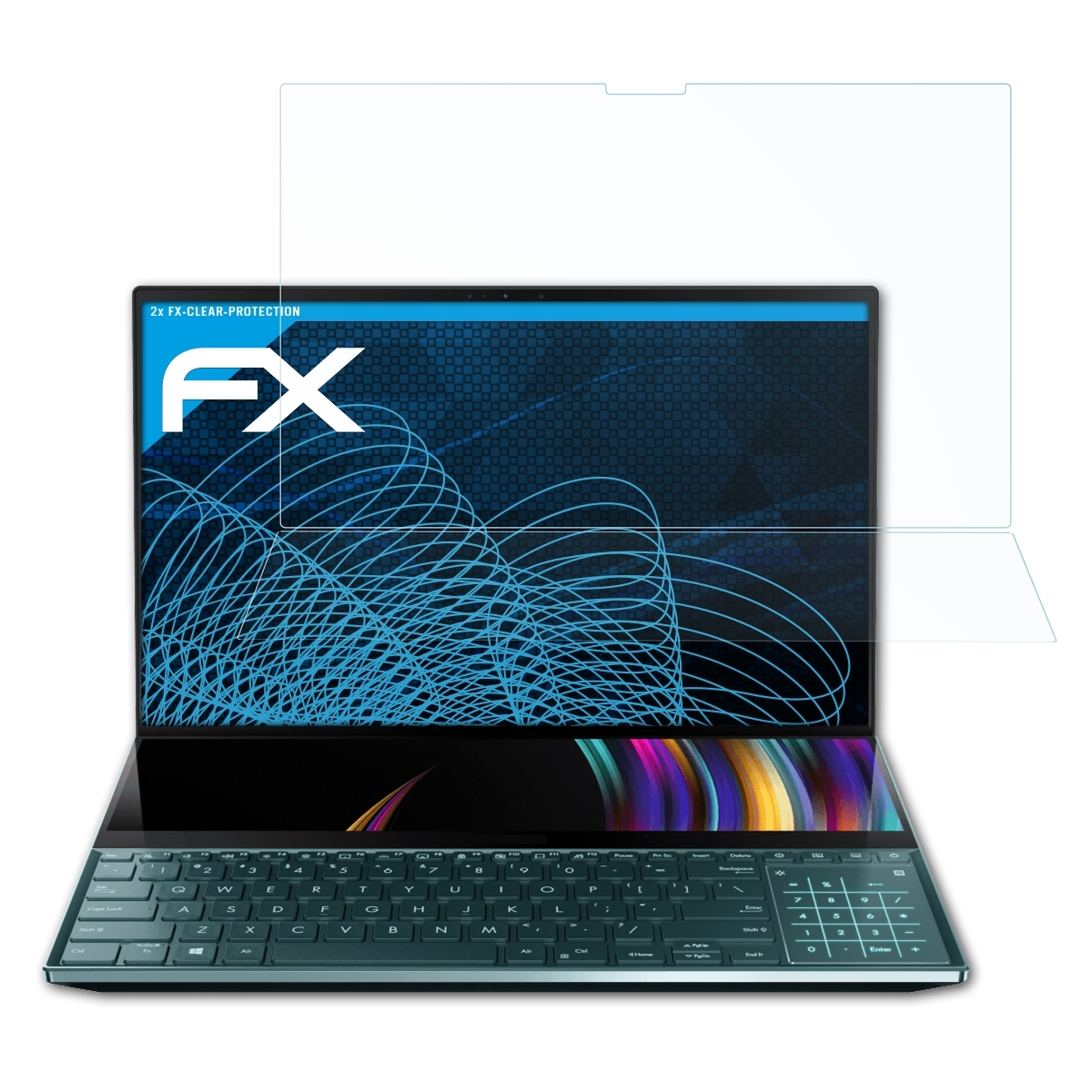 ATFOLIX 2x Displayschutz(für (15.6 Asus Pro inch)) Duo ZenBook FX-Clear