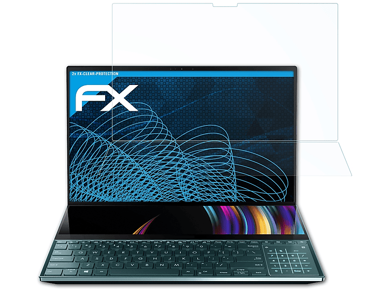ATFOLIX 2x FX-Clear Displayschutz(für Asus ZenBook Pro Duo (15.6 inch)) | Pflege & Schutz