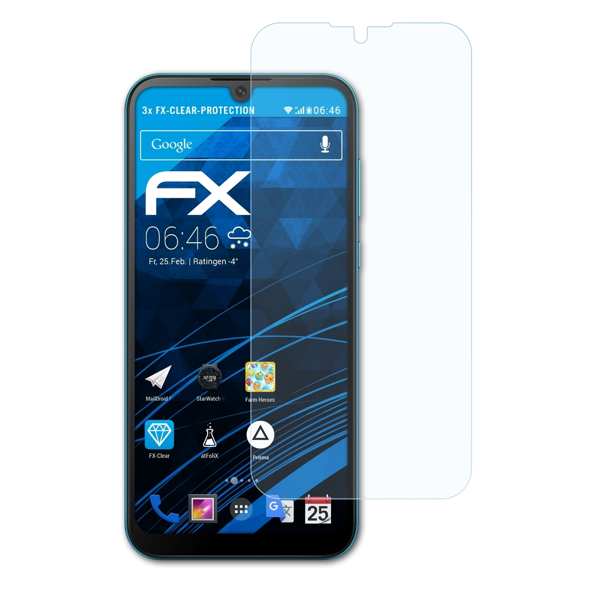 ATFOLIX 3x FX-Clear Displayschutz(für Huawei 2019) Y5