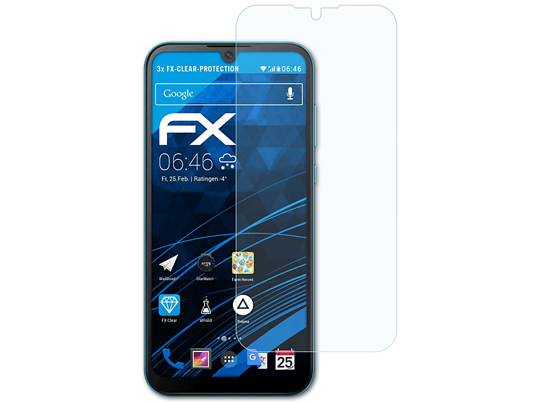 ATFOLIX 3x Y5 Huawei FX-Clear Displayschutz(für 2019)
