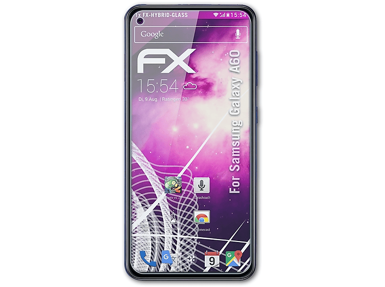 ATFOLIX FX-Hybrid-Glass Schutzglas(für Samsung Galaxy A60)