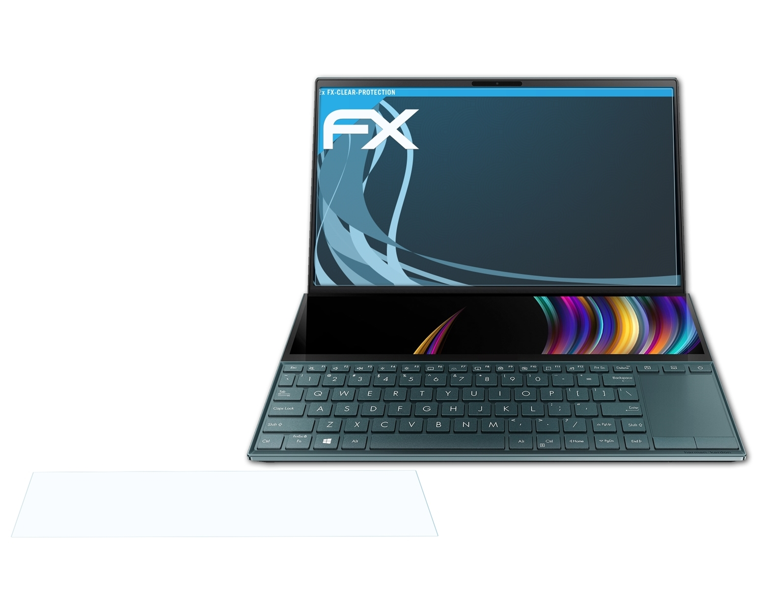 ATFOLIX 2x FX-Clear Displayschutz(für Asus inch)) ZenBook (14 Duo