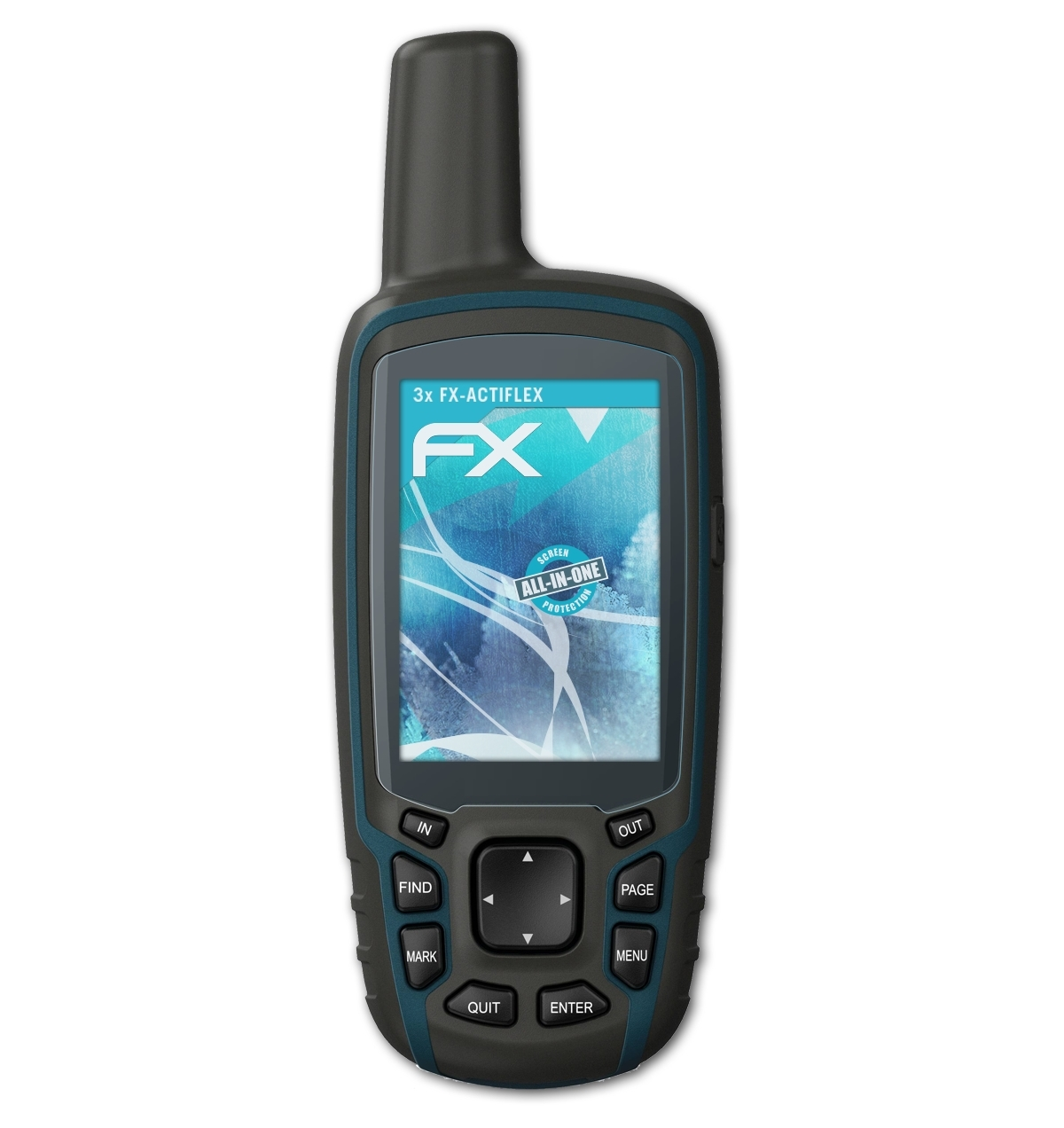 64x) Displayschutz(für ATFOLIX Garmin 3x GPSMap FX-ActiFleX