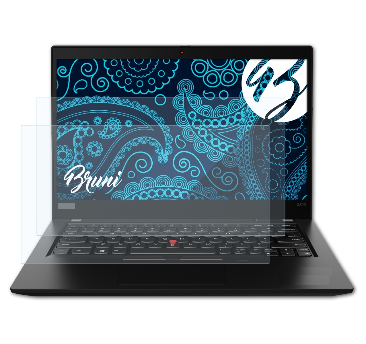 BRUNI 2x ThinkPad X390) Basics-Clear Schutzfolie(für Lenovo