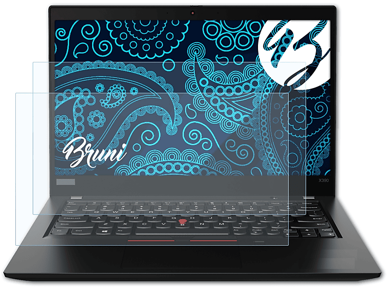 BRUNI 2x Lenovo ThinkPad Schutzfolie(für Basics-Clear X390)