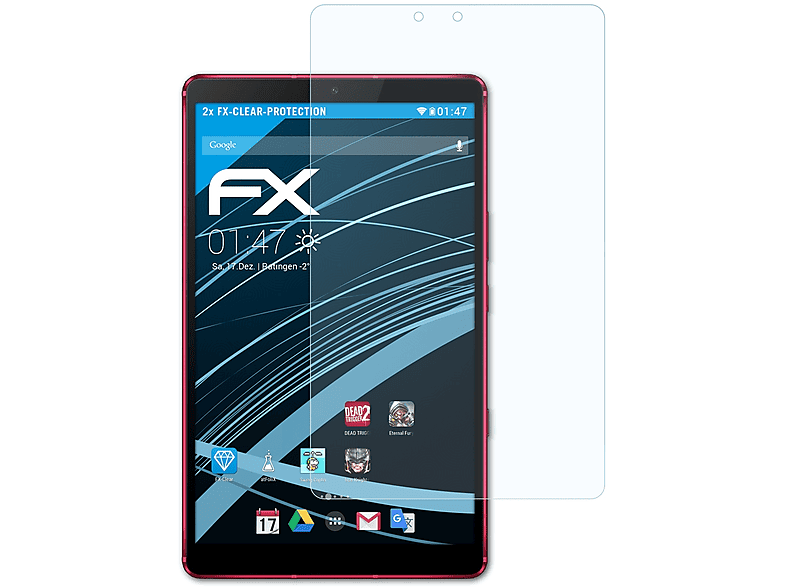 ATFOLIX 2x FX-Clear Displayschutz(für Huawei MediaPad M6 Turbo 8.4) | Tabletschutzfolien
