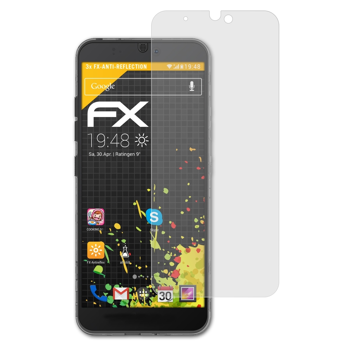 ATFOLIX 3) Fairphone Displayschutz(für 3x FX-Antireflex