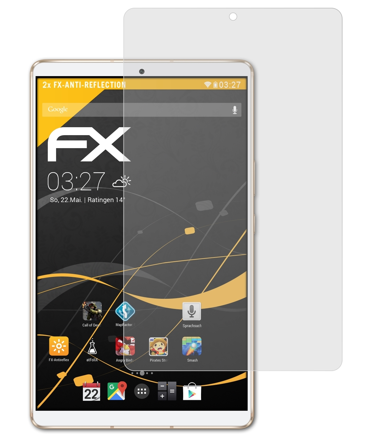 FX-Antireflex Huawei M6 2x Displayschutz(für ATFOLIX MediaPad 8.4)