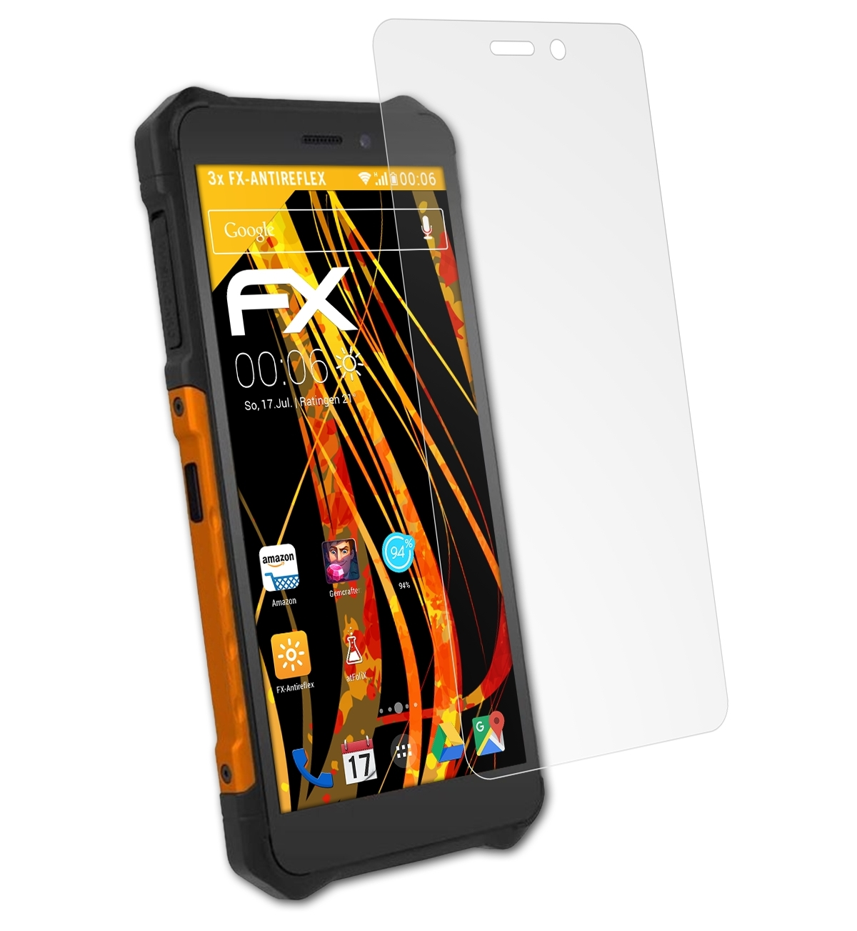 3x Hammer myPhone 3) ATFOLIX Iron FX-Antireflex Displayschutz(für