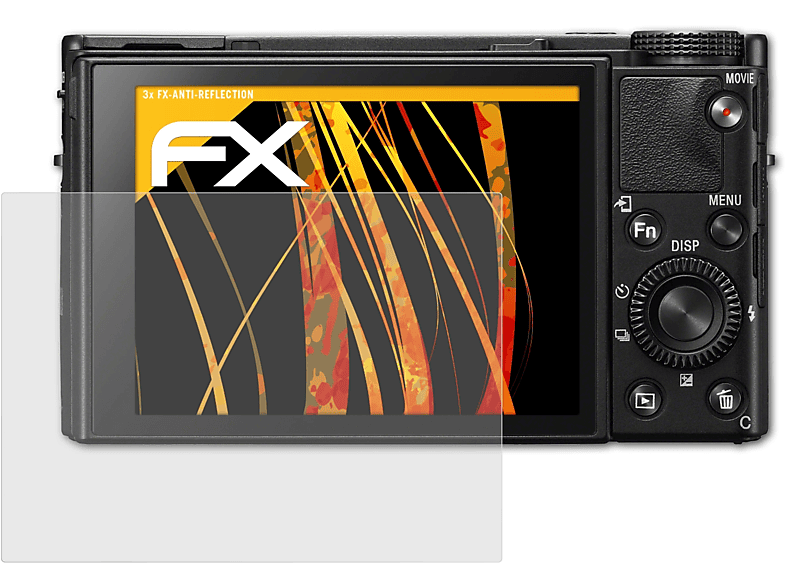 DSC-RX100 Displayschutz(für FX-Antireflex VII) 3x Sony ATFOLIX