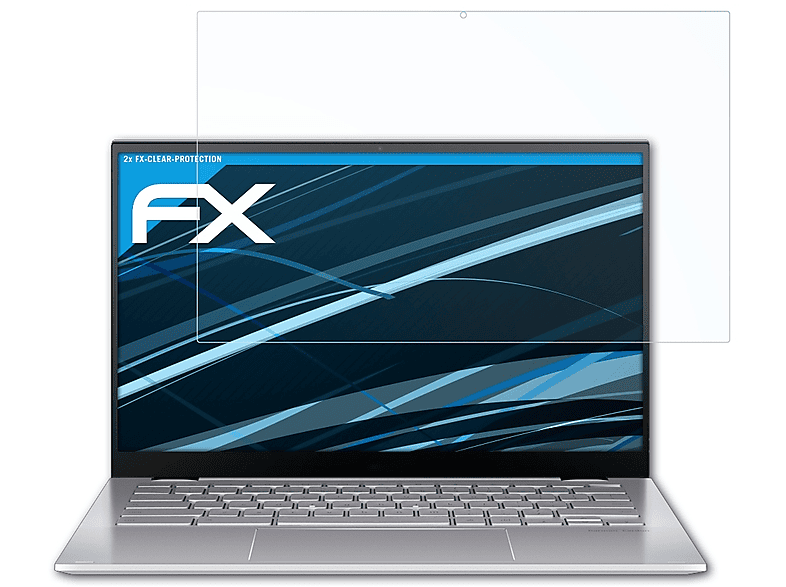 ATFOLIX 2x FX-Clear Displayschutz(für Flip C436 Chromebook (C436FA)) Asus