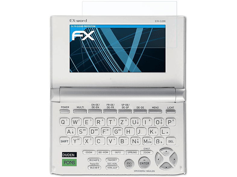 ATFOLIX 2x FX-Clear Displayschutz(für Casio EWG200)