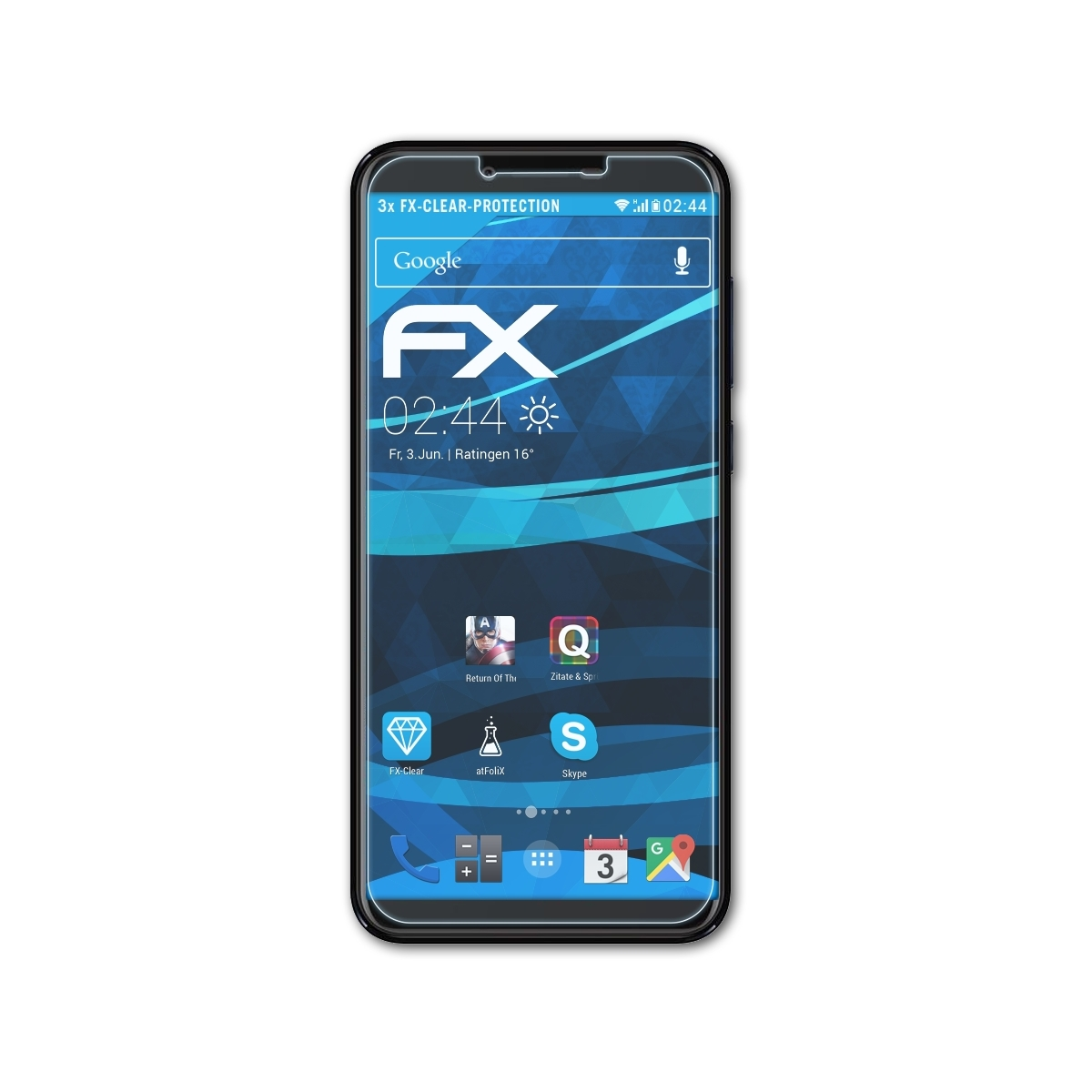 ATFOLIX 3x FX-Clear Displayschutz(für myPhone City 2)