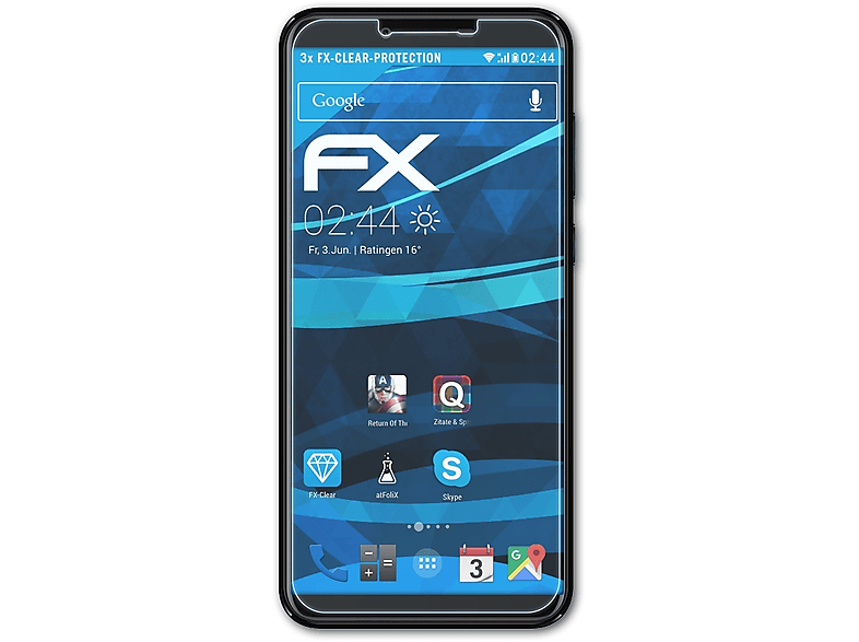 ATFOLIX 3x FX-Clear Displayschutz(für myPhone City 2)