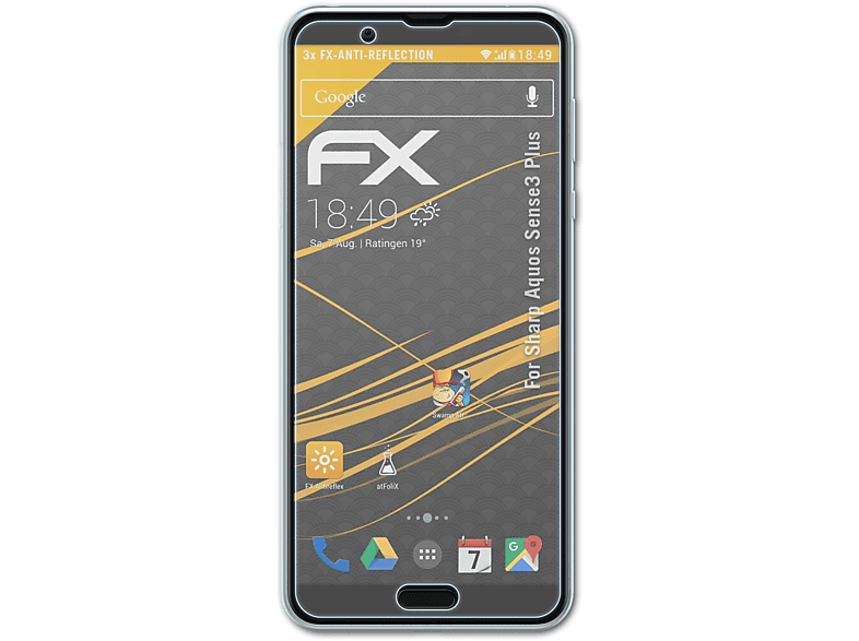 ATFOLIX 3x FX-Antireflex Displayschutz(für Sharp Aquos Sense3 Plus) | Displayschutzfolien & Gläser