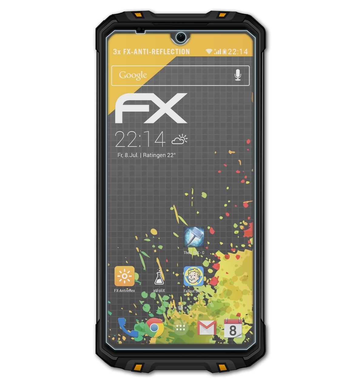 ATFOLIX 3x FX-Antireflex Displayschutz(für Pro) Oukitel WP8