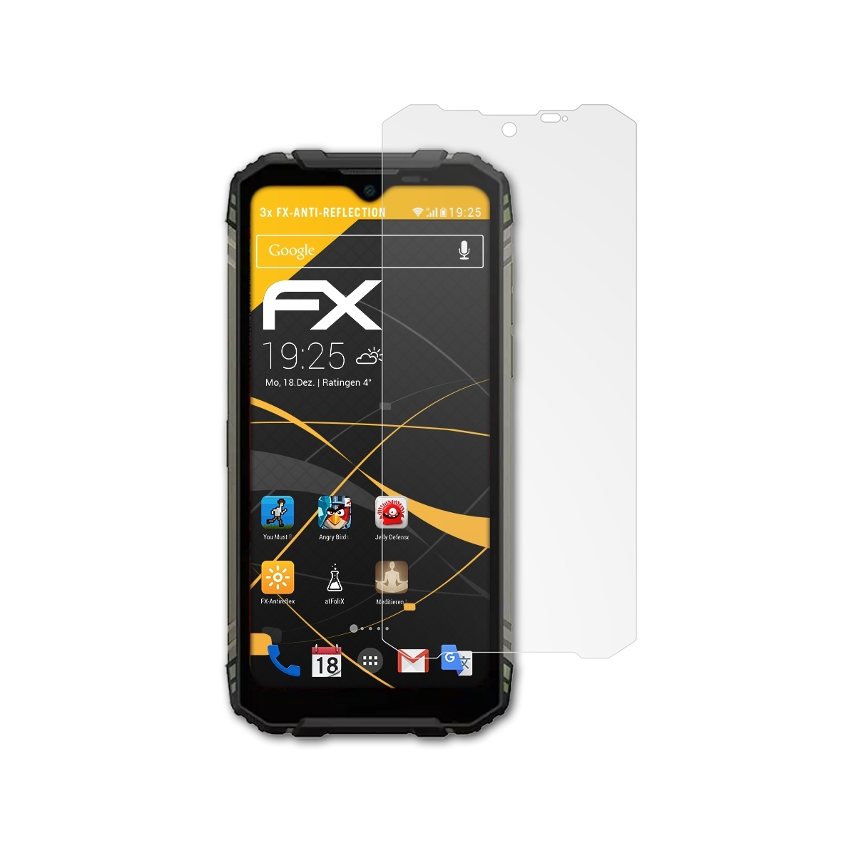 Pro) Doogee FX-Antireflex S96 ATFOLIX Displayschutz(für 3x