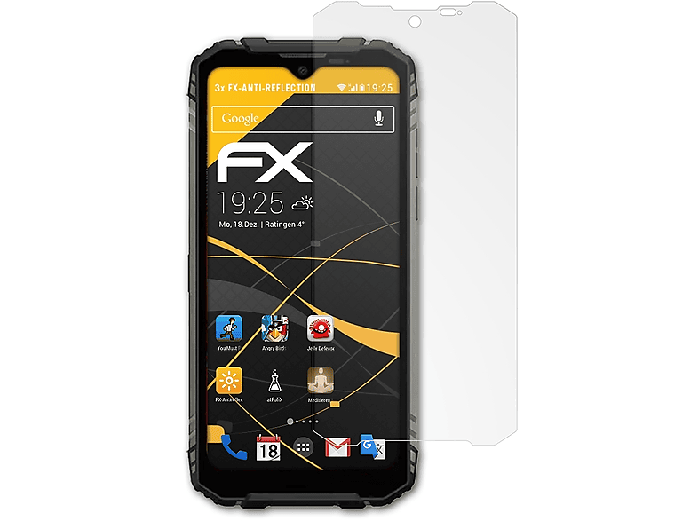 3x Pro) ATFOLIX FX-Antireflex S96 Doogee Displayschutz(für