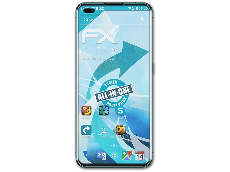 ATFOLIX 3x Realme Pro Displayschutz(für Oppo FX-ActiFleX X50 5G)