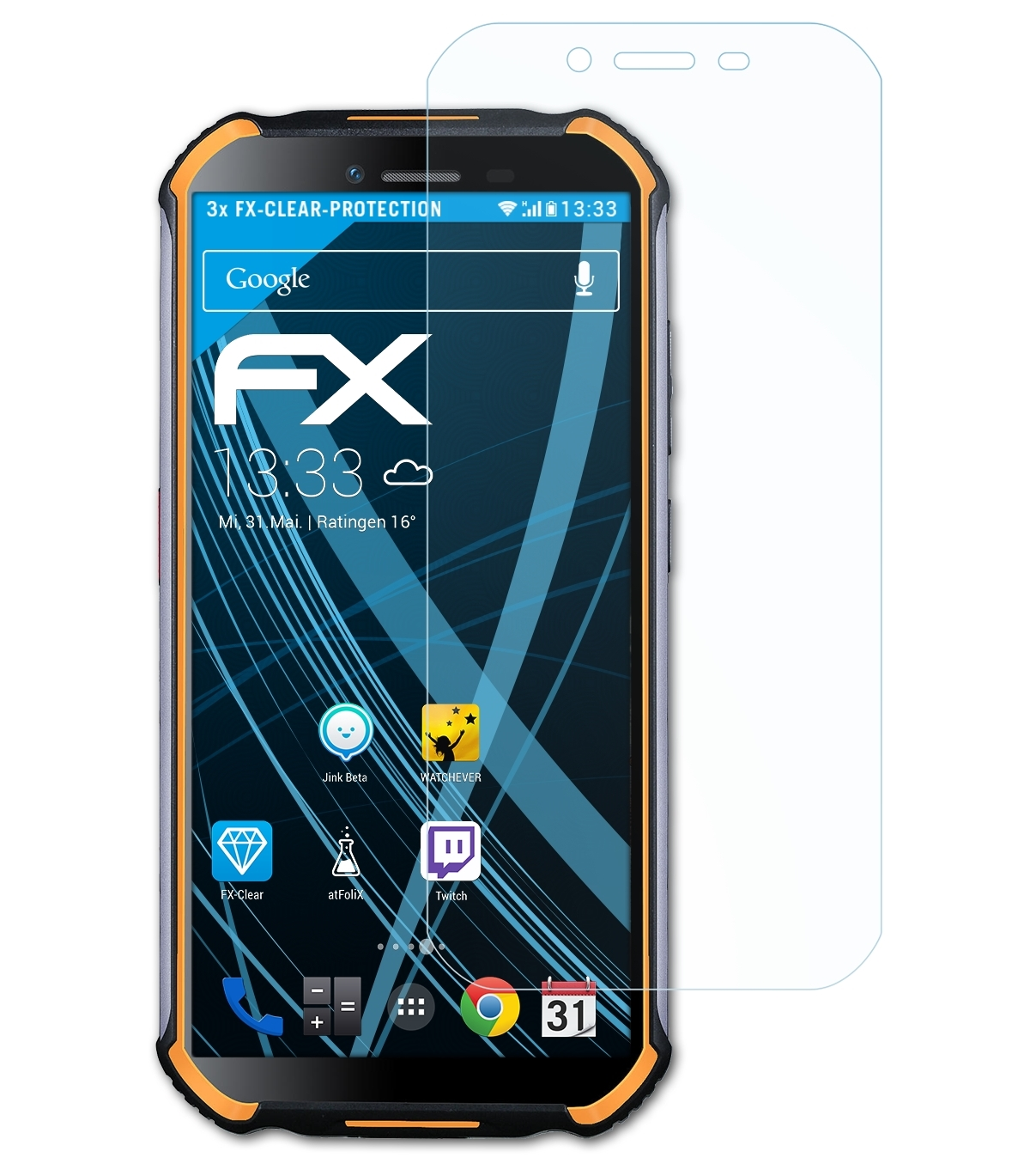 ATFOLIX FX-Clear 3x Doogee Displayschutz(für S40 Pro)