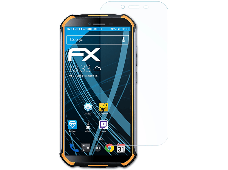 ATFOLIX 3x FX-Clear Displayschutz(für Pro) Doogee S40
