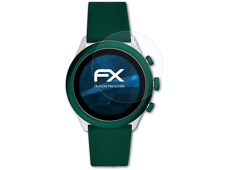 ATFOLIX 3x FX-Clear Displayschutz(für Fossil Sport (43mm))
