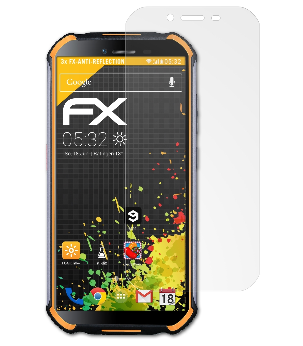 ATFOLIX 3x Pro) Displayschutz(für S40 Doogee FX-Antireflex