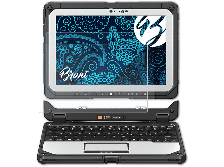 BRUNI 2x Basics-Clear Schutzfolie(für Panasonic 20) ToughBook