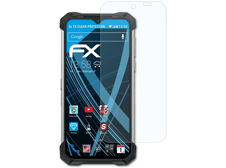 Doogee FX-Clear S88 3x Displayschutz(für ATFOLIX Pro)