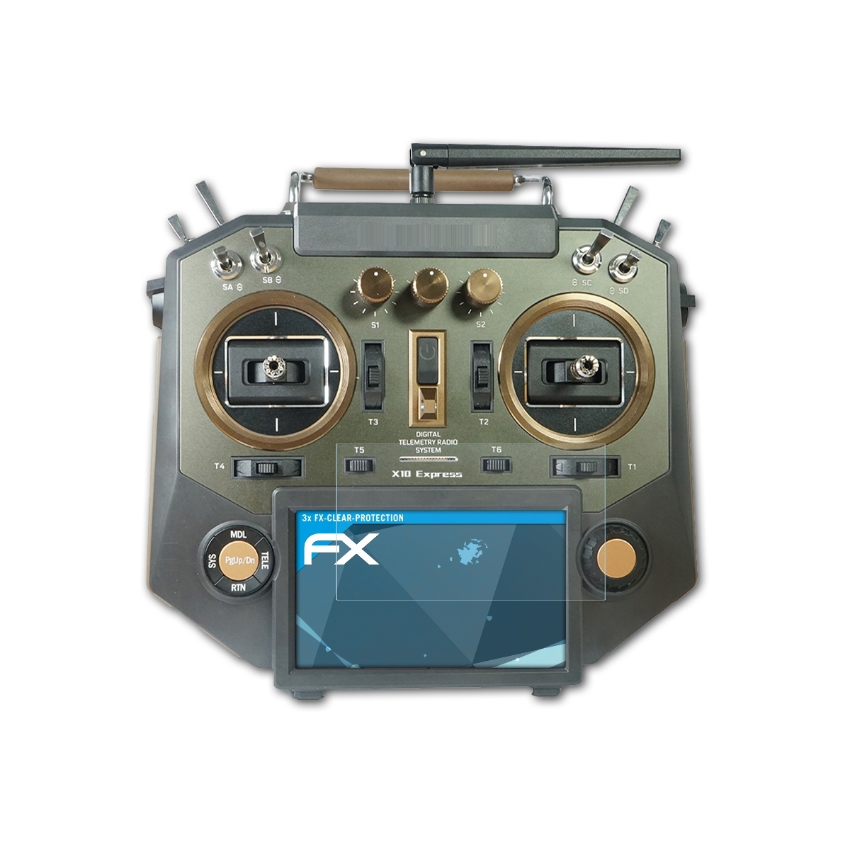 ATFOLIX Express) Horus FrSky X10 Displayschutz(für FX-Clear 3x
