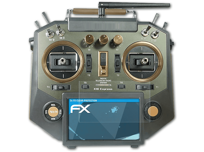 ATFOLIX 3x FX-Clear Displayschutz(für FrSky Horus X10 Express)