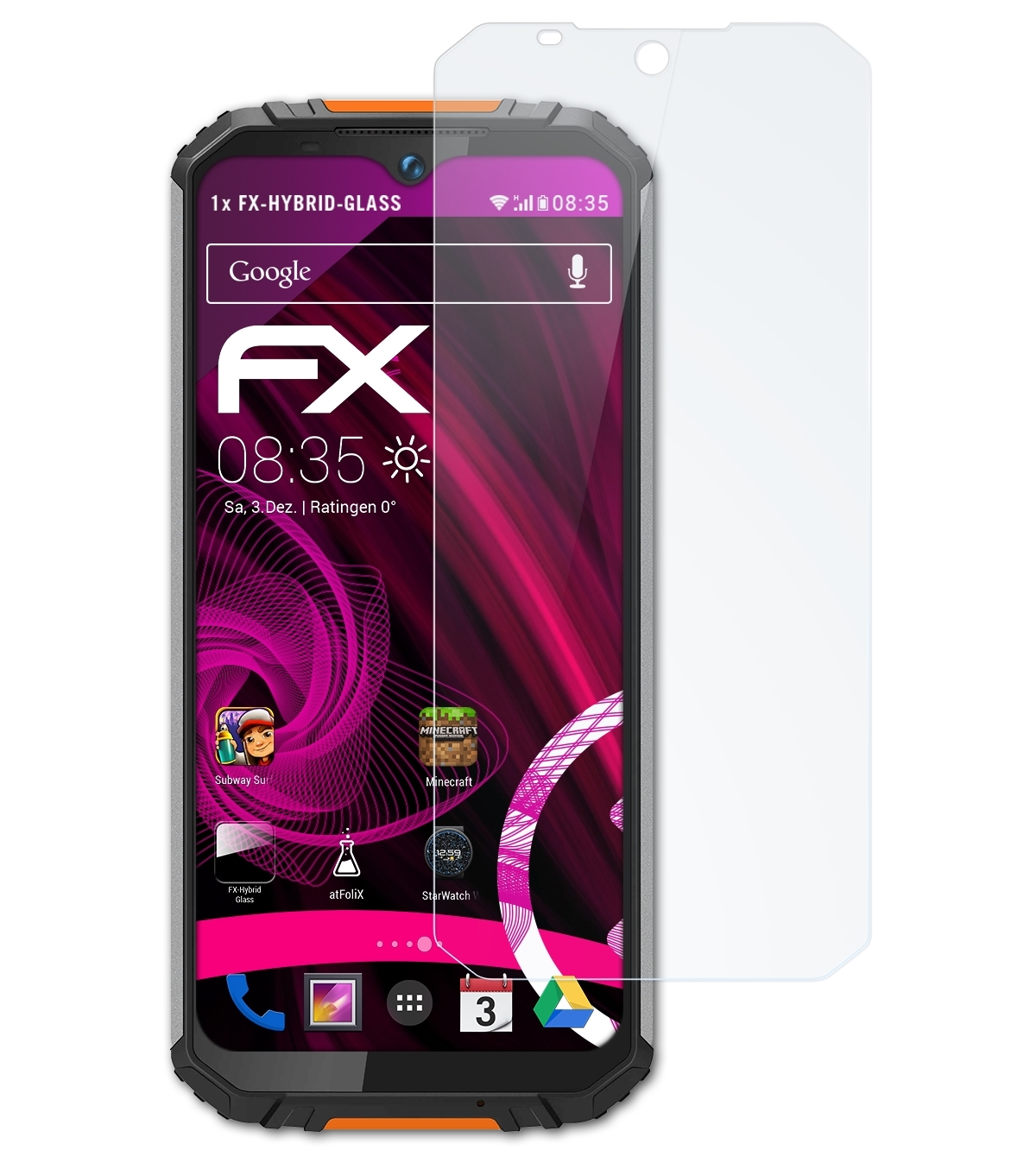 ATFOLIX FX-Hybrid-Glass Schutzglas(für Oukitel WP6)