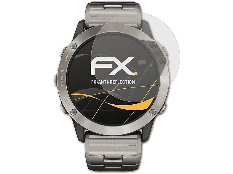 ATFOLIX 3x FX-Antireflex Displayschutz(für Garmin Quatix 6X Solar)